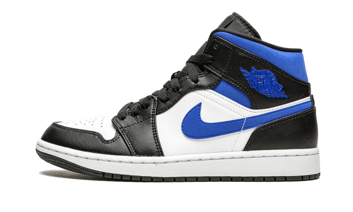Nike Air Jordan 1 Mid White Black Racer Blue-sneakers-Air Jordan-pikastore.cz