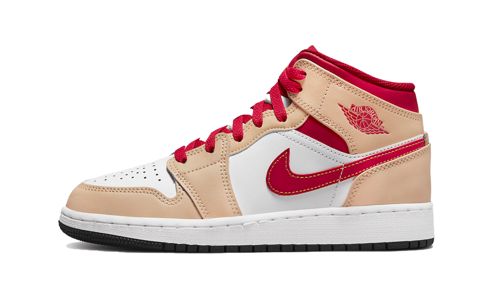Nike Air Jordan 1 Mid Light Curry Cardinal (GS)-sneakers-Air Jordan-pikastore.cz