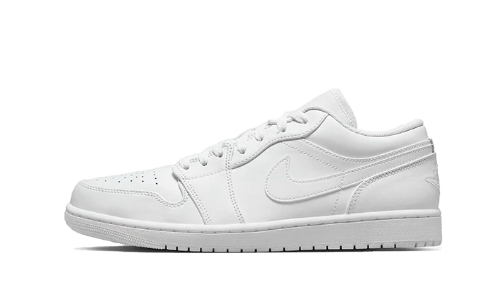 Nike Air Jordan 1 Low Triple White Tumbled Leather (GS)-sneakers-Air Jordan-pikastore.cz