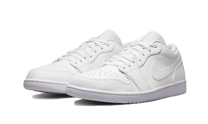 Nike Air Jordan 1 Low Triple White Tumbled Leather (GS)-sneakers-Air Jordan-pikastore.cz