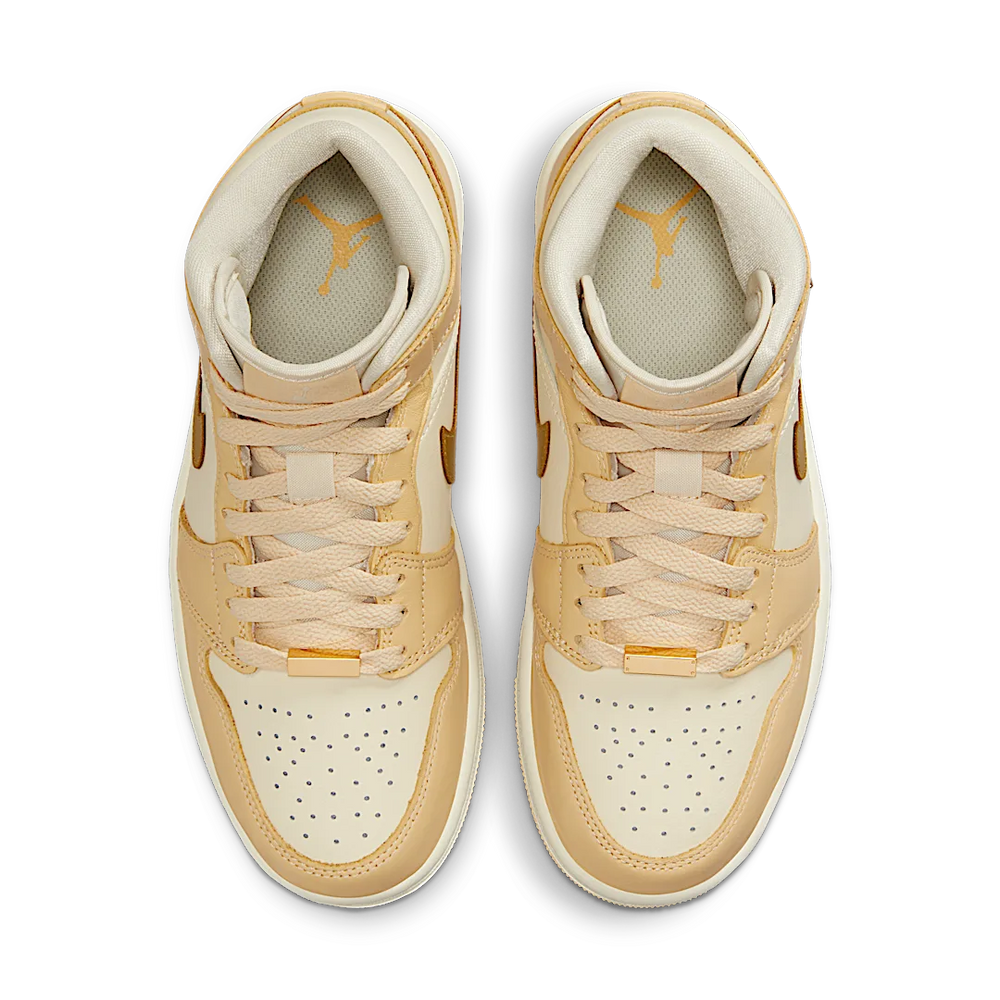 Nike Air Jordan 1 Mid Pale Vanilla Gold-Air Jordan-pikastore.cz