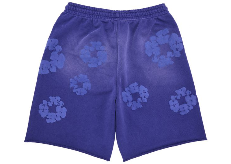 Denim Tears Mono Cotton Wreath Sweat Shorts Washed Blue-Denim Tears-pikastore.cz