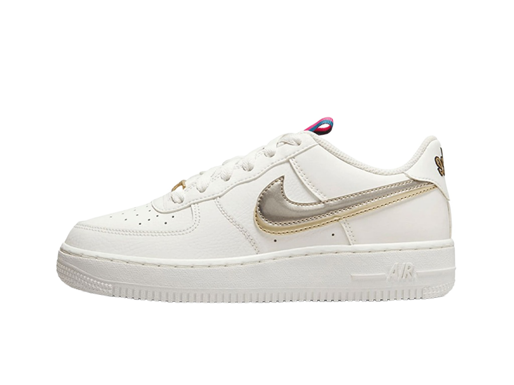 Nike Air Force 1 LV8 Double Swoosh Silver Gold (GS)-sneakers-Nike-pikastore.cz
