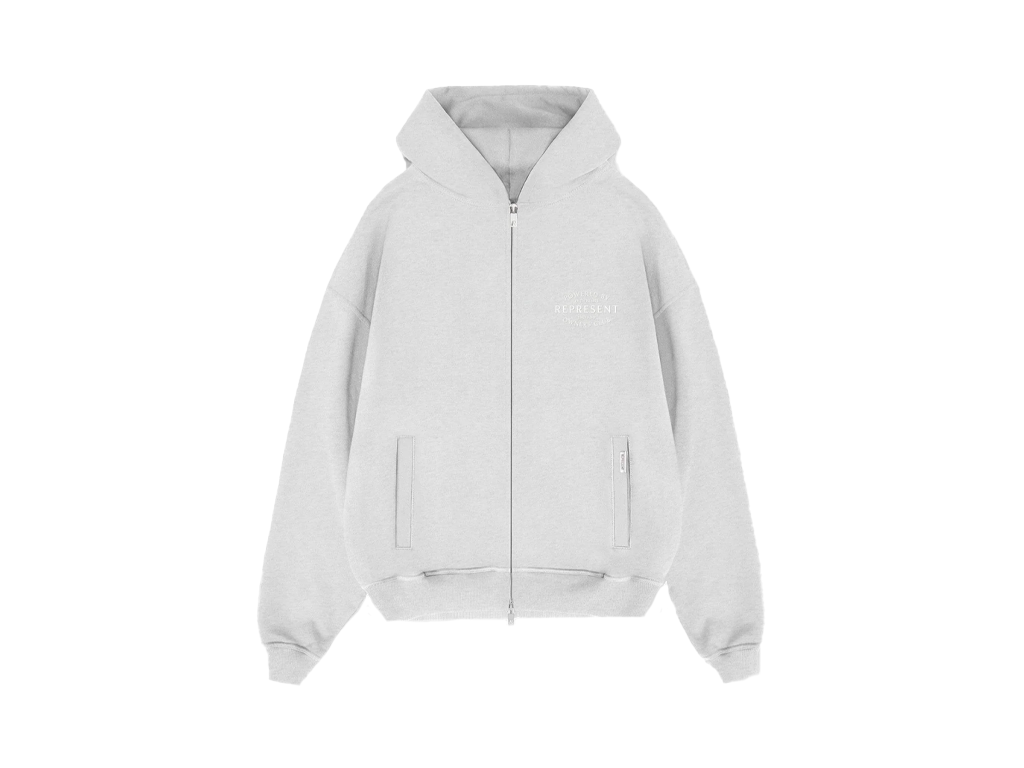 Represent Owners Club Stamp Zip Up Hoodie Ash Grey-Represent-pikastore.cz
