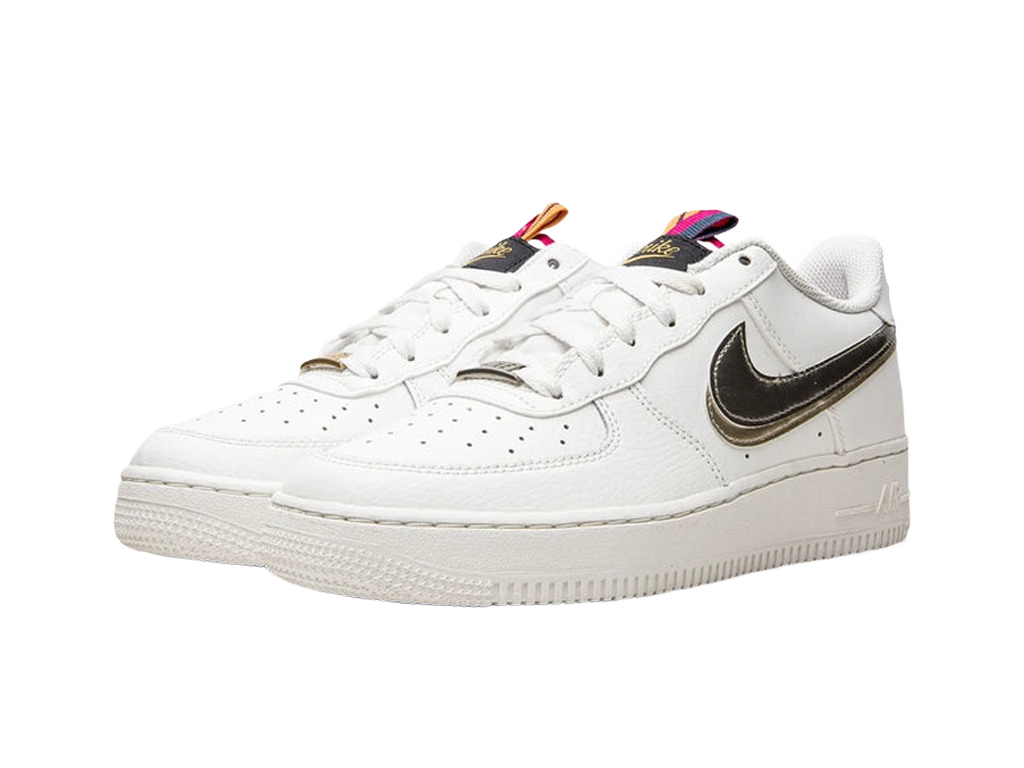 Nike Air Force 1 LV8 Double Swoosh Silver Gold (GS)-sneakers-Nike-pikastore.cz