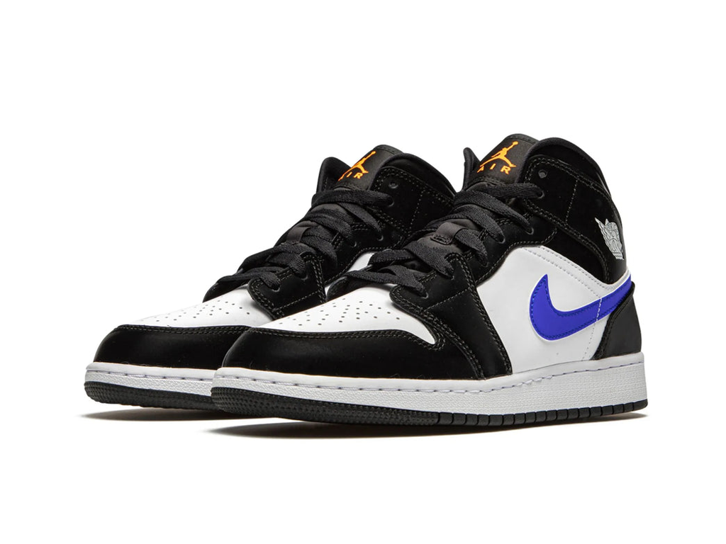Nike Jordan 1 Mid Black Racer Blue White (GS)-sneakers-Air Jordan-pikastore.cz