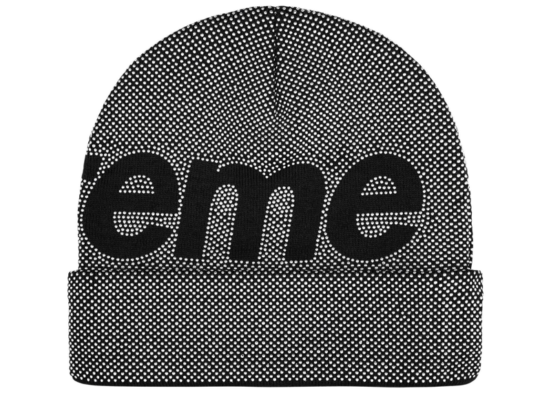 Supreme Studded Knockout Big Logo Beanie Black-Supreme-pikastore.cz