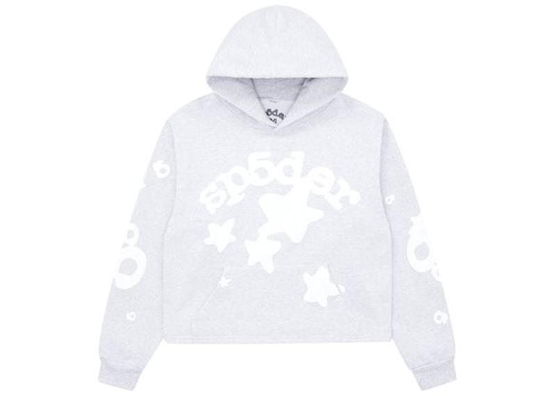 Sp5der Cropped Beluga Hoodie Heather Grey-Sp5der-pikastore.cz