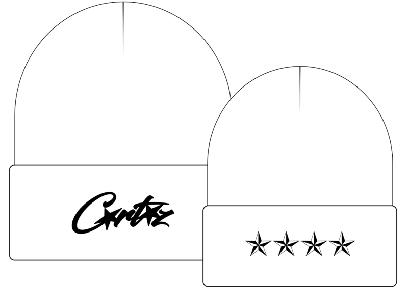 Corteiz 4Allstarz Folded Beanie White-Corteiz-pikastore.cz