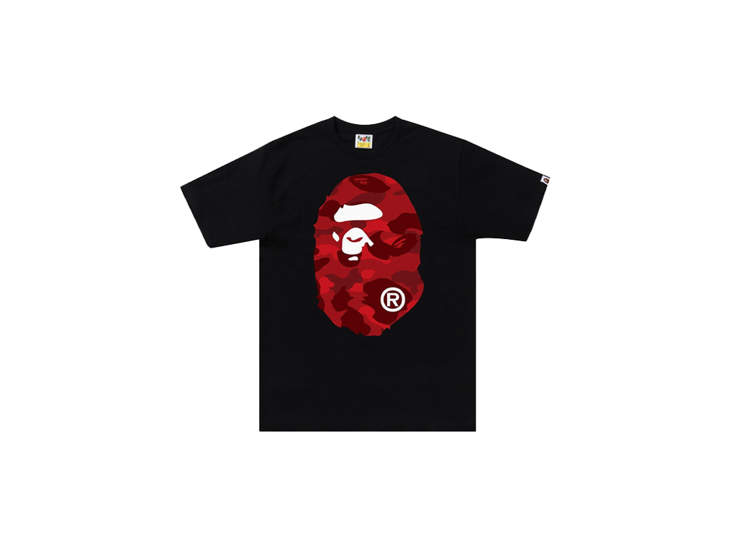 BAPE Color Camo Big Ape Head Tee (SS22) Black/Red-BAPE-pikastore.cz