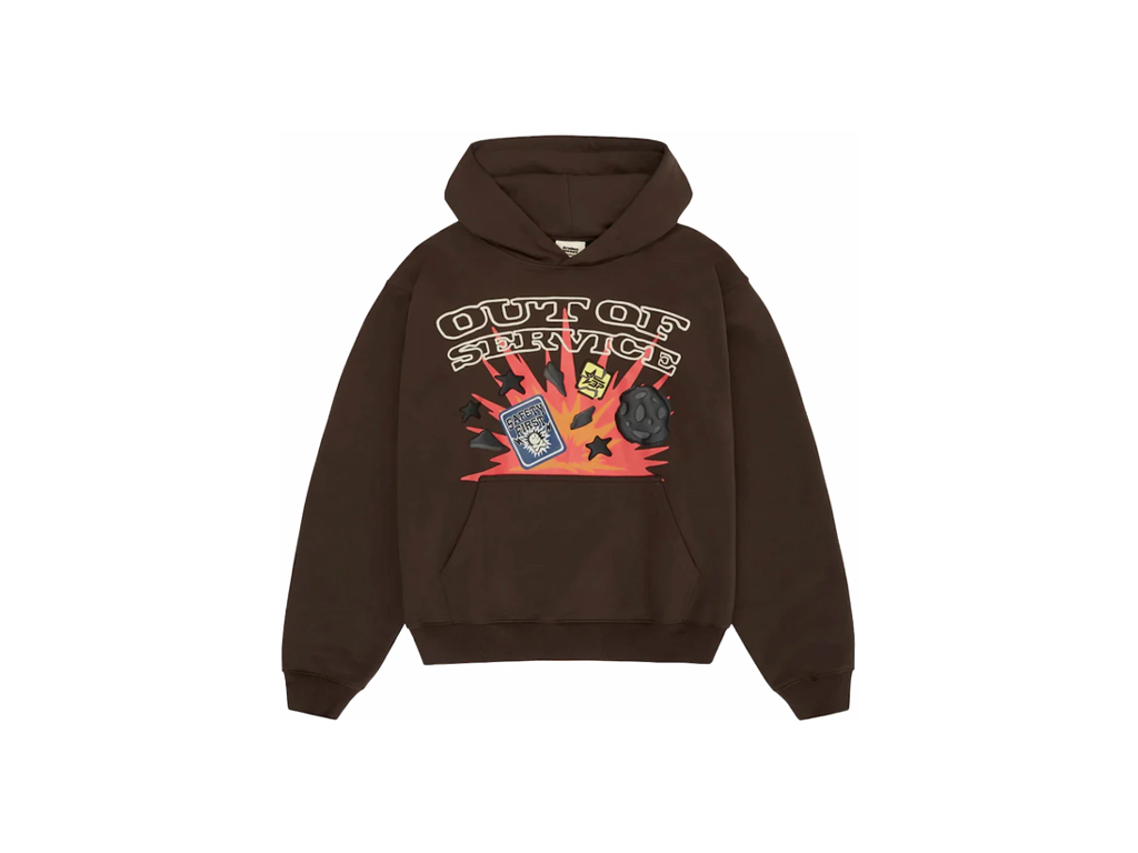 Broken Planet Out Of Service Hoodie Brown-Broken Planet-pikastore.cz
