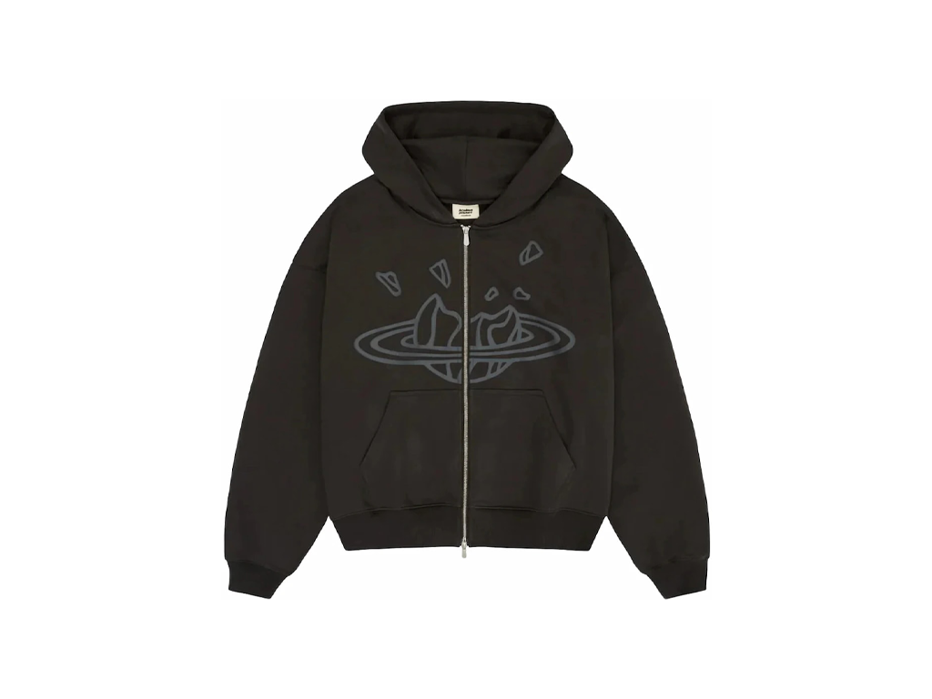 Broken Planet Zip Up Hoodie Soot Black-Broken Planet-pikastore.cz