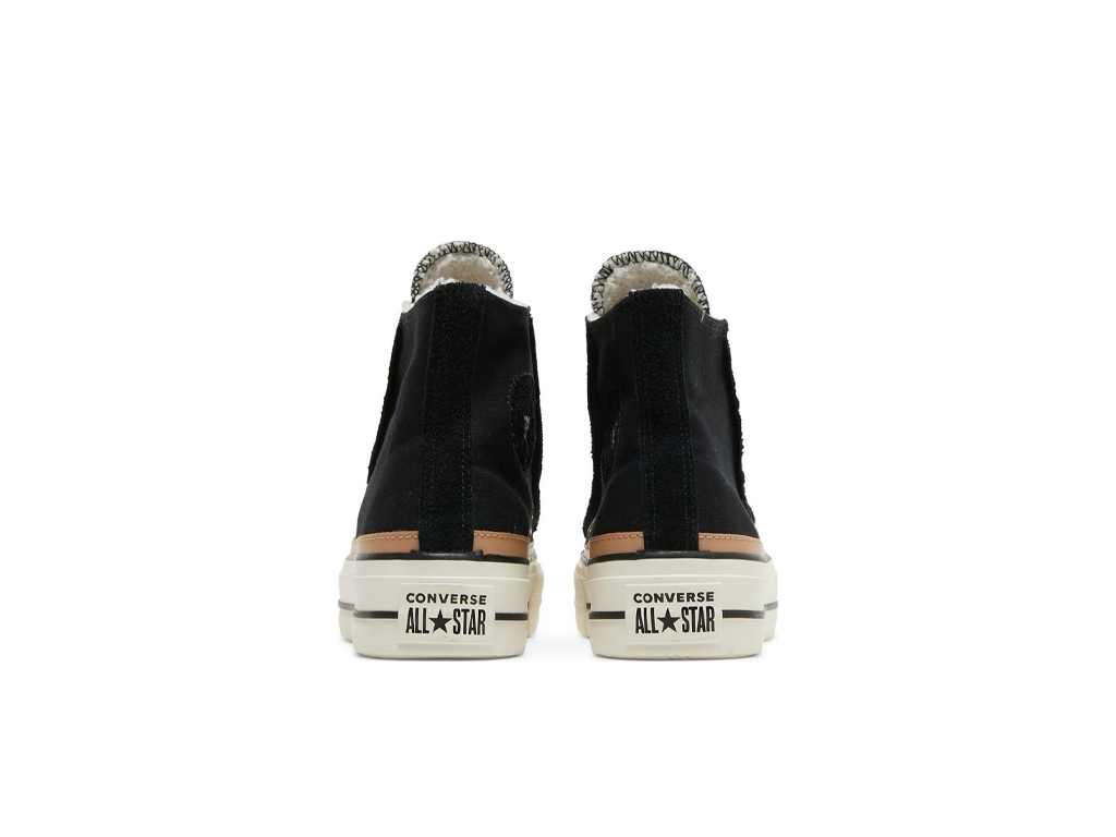 Converse Wmns Chuck Taylor All Star Raw Edge Platform High Black Champagne Tan-Converse-pikastore.cz