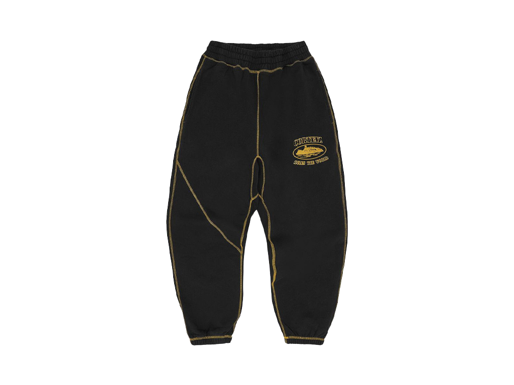 Corteiz Alcatraz Contrast Sweatpant Black/Yellow-Corteiz-pikastore.cz