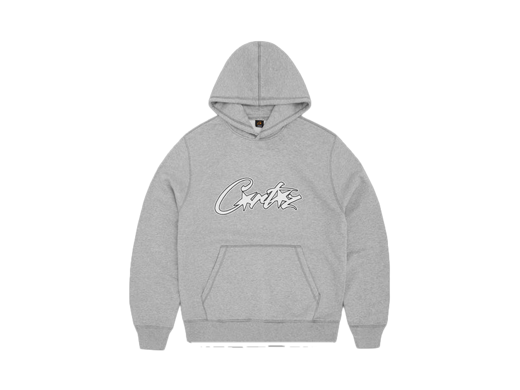 Corteiz Satin Applique Allstarz Hoodie Grey-Corteiz-pikastore.cz