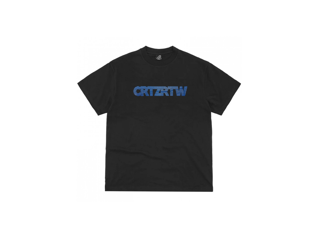 Corteiz CRTZRTW Blue Logo Tee Black-Corteiz-pikastore.cz