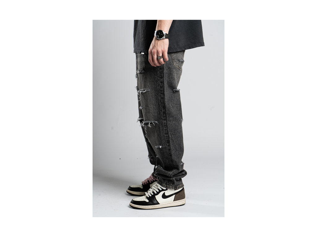 Custom Basic Distressed Jeans-Kalhoty-Custompantsprg-pikastore.cz