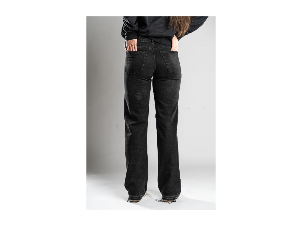 Custom WMNS Distressed Black Jeans-Kalhoty-Custompantsprg-pikastore.cz