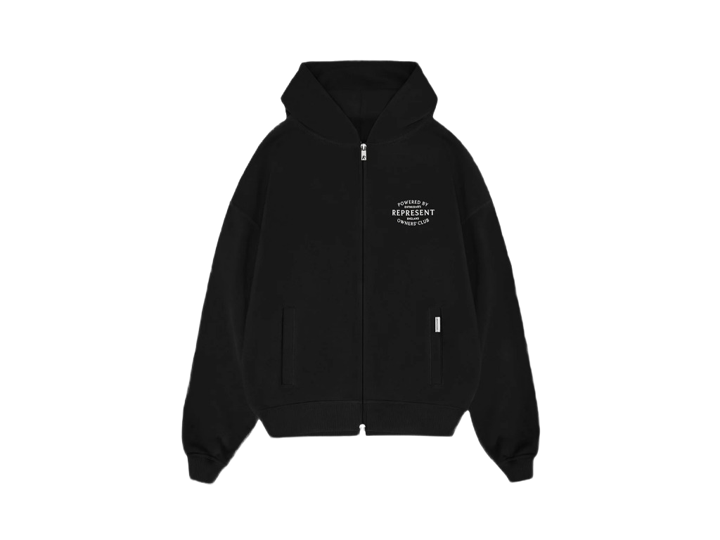 Represent Owners Club Stamp Zip Up Hoodie Black-Represent-pikastore.cz