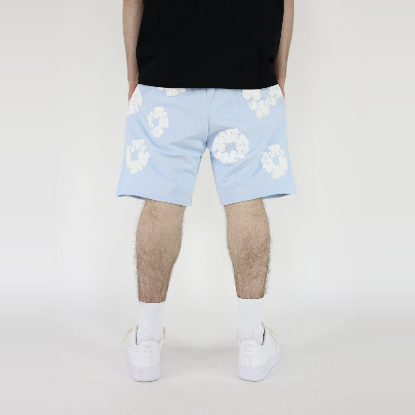 Denim Tears The Cotton Wreath Sweatshorts Powder Blue-Clothing-Denim Tears-pikastore.cz