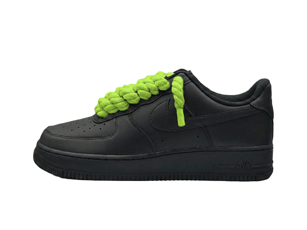 Nike Air Force 1 Black Low 07 Rope Laces Lime Green-Nike-pikastore.cz