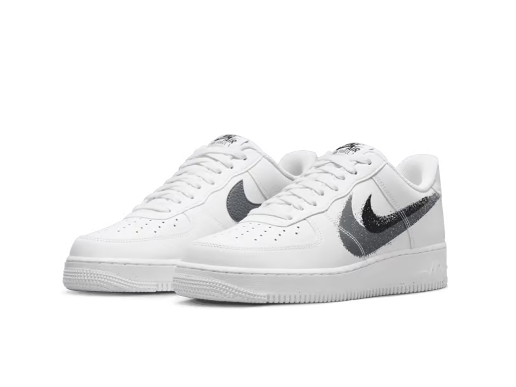 Nike Air Force 1 Low '07 Spray Paint Swoosh White Black Grey-sneakers-Nike-pikastore.cz