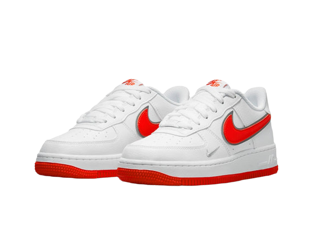 Nike Air Force 1 SE GS Mini Swoosh - White Habanero Red-Nike-pikastore.cz