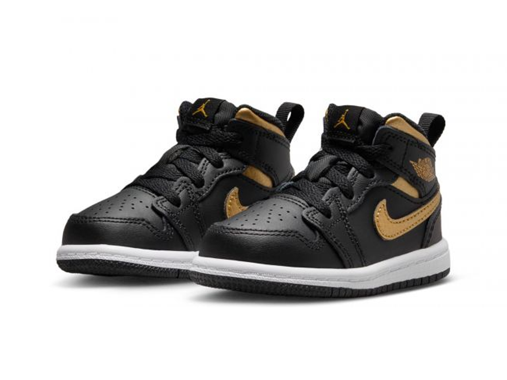 Nike Air Jordan 1 Mid TD Black Metallic Gold-Air Jordan-pikastore.cz