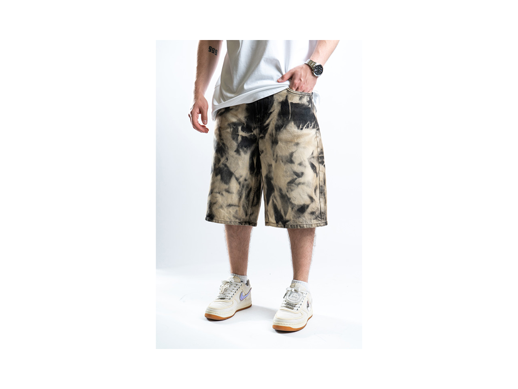 Custom Bleached Shorts Black-Kalhoty-Custompantsprg-pikastore.cz