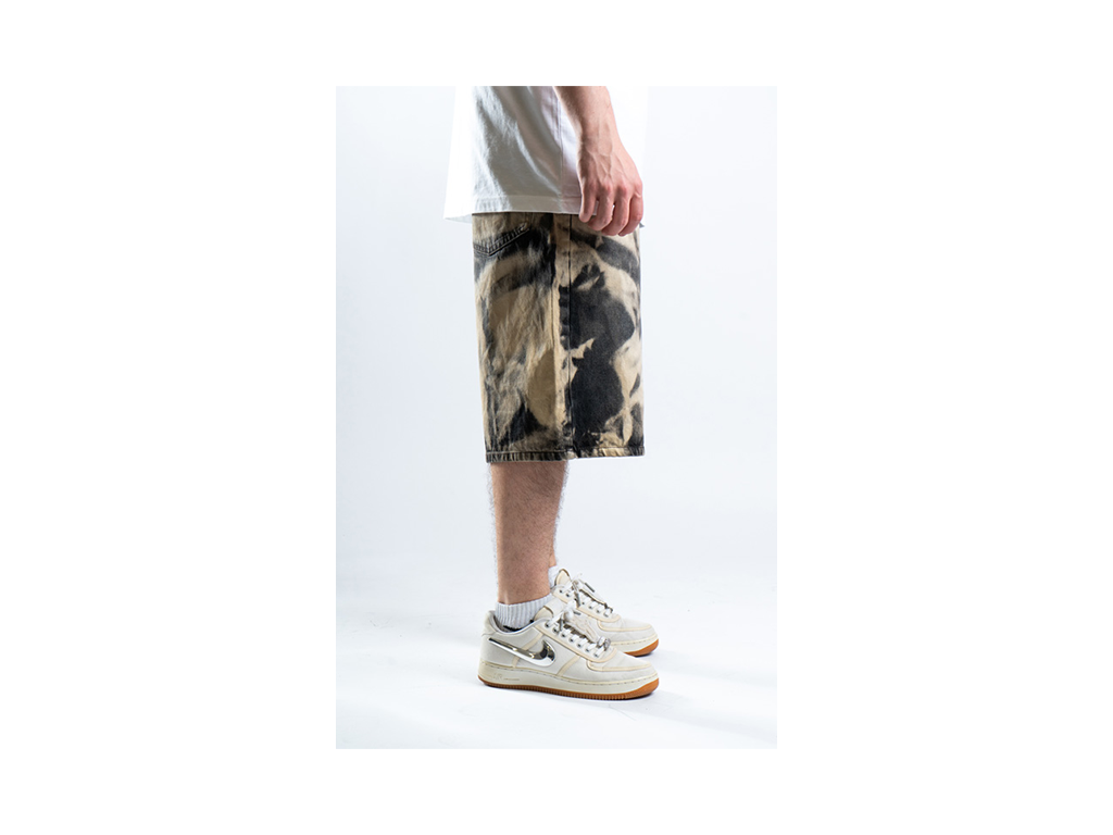 Custom Bleached Shorts Black-Kalhoty-Custompantsprg-pikastore.cz
