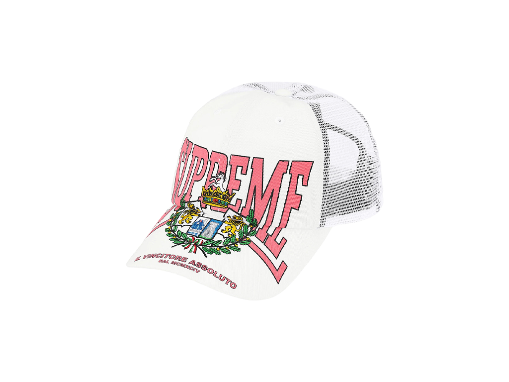 Supreme Crest Mesh Back 6-Panel White-Supreme-pikastore.cz