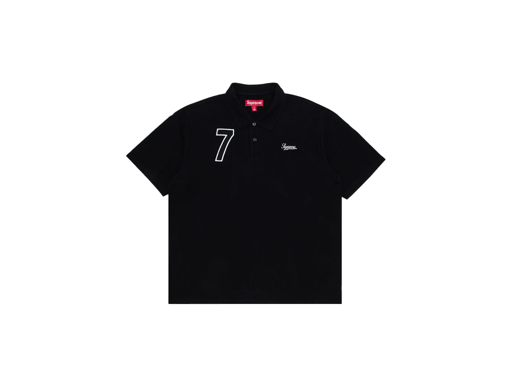 Supreme Cursive Polo Black-Supreme-pikastore.cz