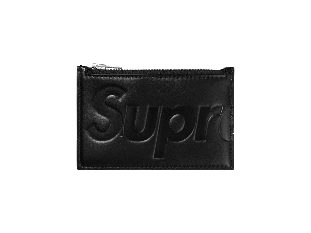 Supreme Leather Zip Card Holder Black