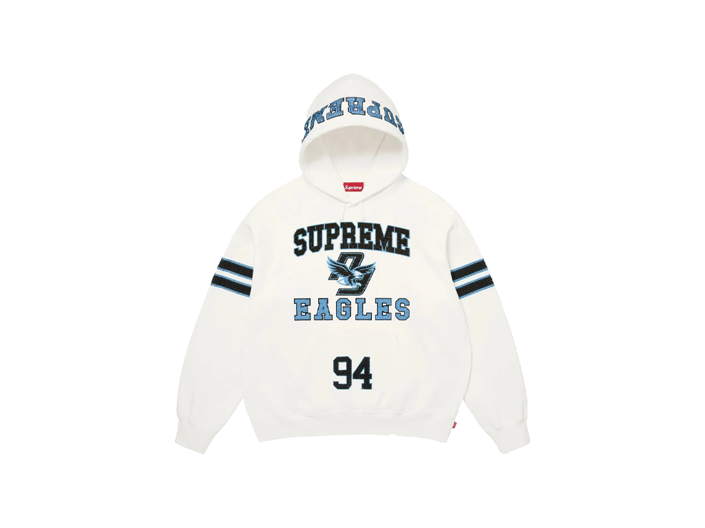 Supreme Rhinestone Eagle Hooded Sweatshirt White-Supreme-pikastore.cz