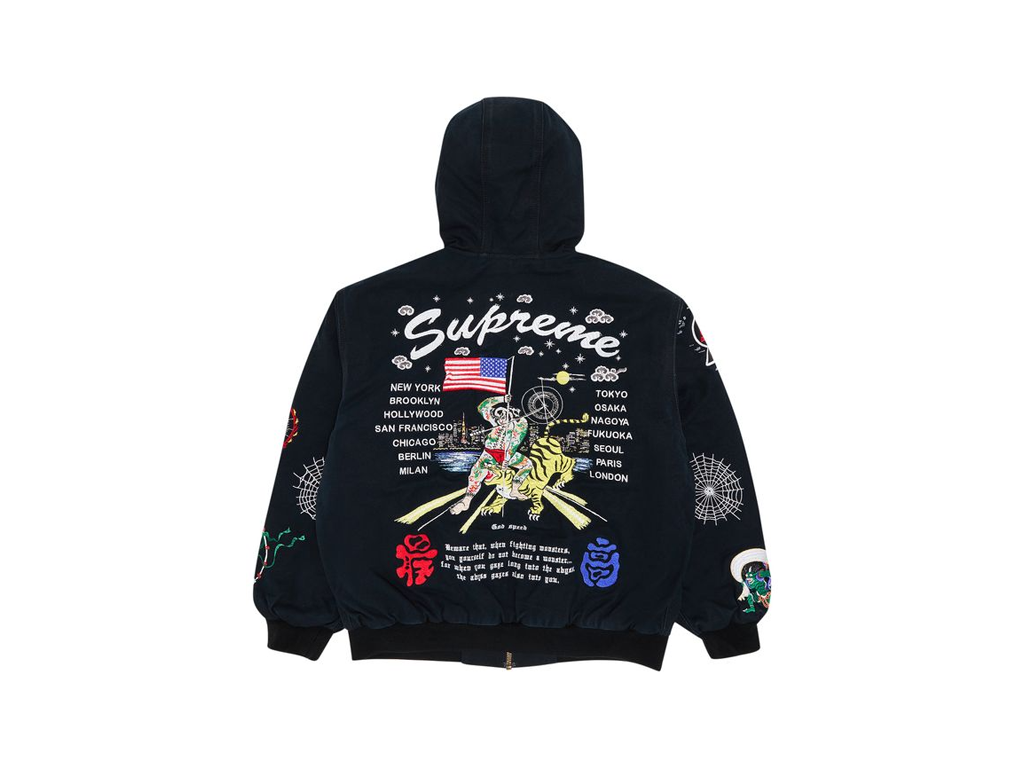 Supreme AOI Hooded Work Jacket Black-Supreme-pikastore.cz