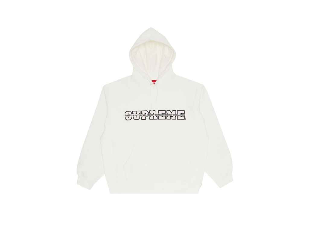 Supreme Collegiate Acronym Hooded Sweatshirt White-Supreme-pikastore.cz