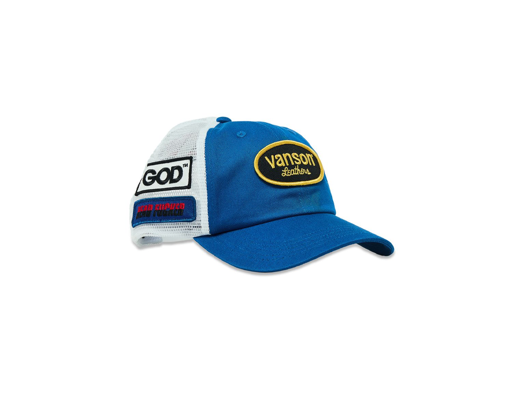 Supreme Hysteric Glamour Vanson Leather Mesh Back 6-Panel Blue Cap-Supreme-pikastore.cz