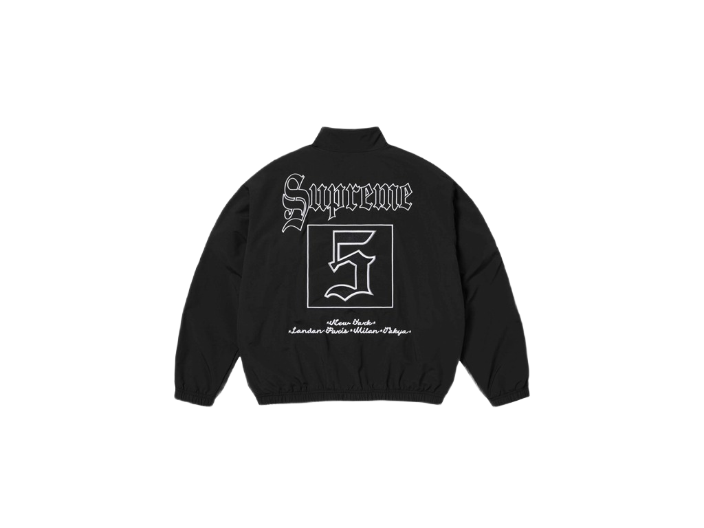 Supreme Old English Track Jacket Black-Supreme-pikastore.cz