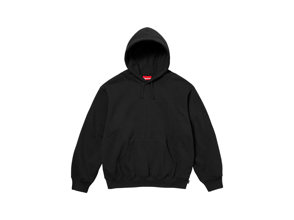 Supreme Satin Applique Hooded Sweatshirt Black-Supreme-pikastore.cz