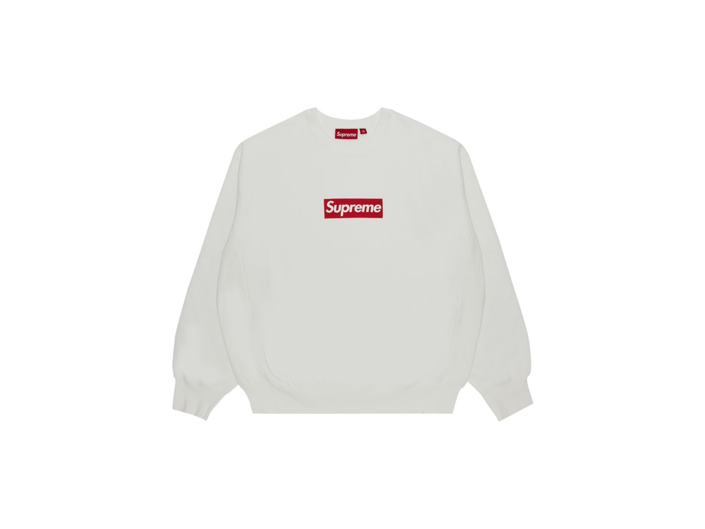 Supreme Washed Box Logo Crewneck White-Supreme-pikastore.cz