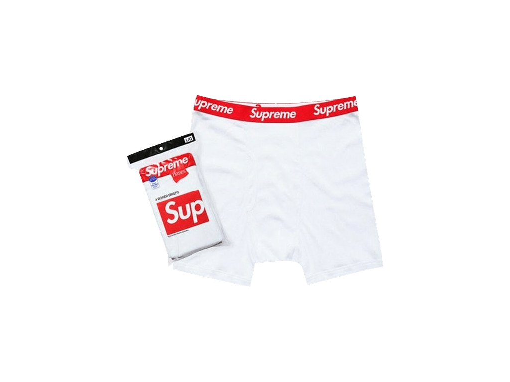 Supreme x Hanes Boxer Briefs (4 Pack) White-Supreme-pikastore.cz