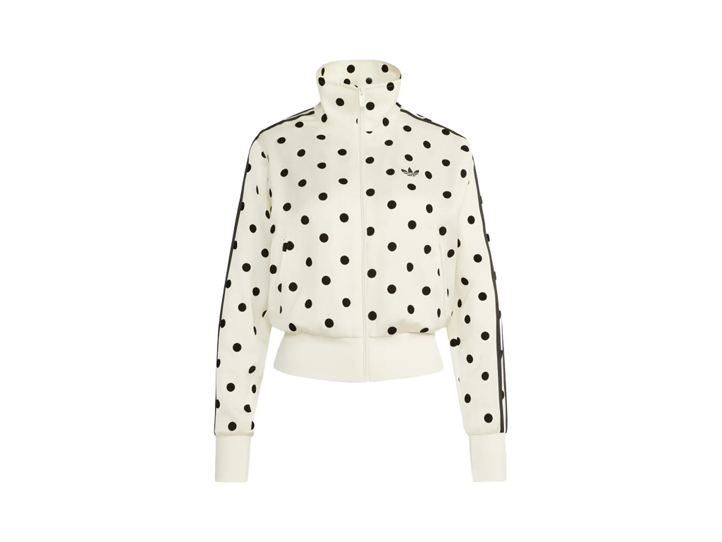 adidas Women's Satin Polka Dots TT Track Jacket Off White – bunda, bílá
