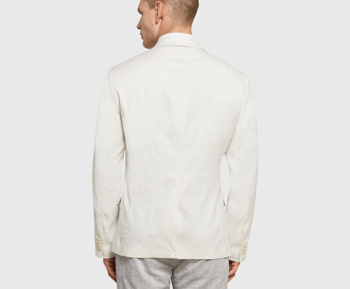 Calvin Klein Linen-blend suit jacket Ecru – Jacke – Foto 4 von 6