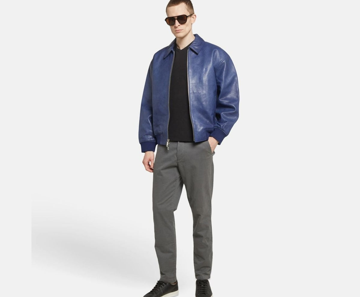Calvin Klein Leather blouson Blue – tøj – foto 6 af 6