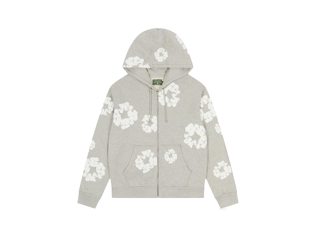 Denim Tears Cotton Wreath Zip Hoodie Grey