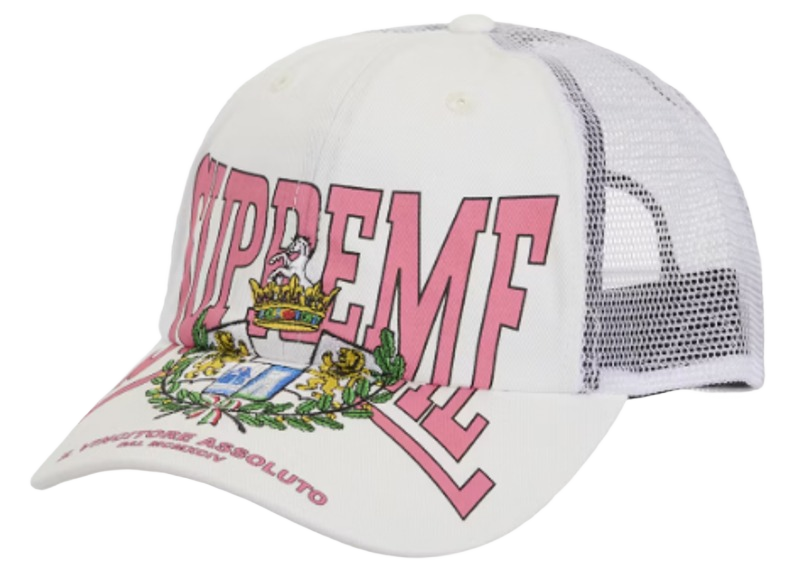 Supreme Crest Mesh Back 6-Panel White-Supreme-pikastore.cz