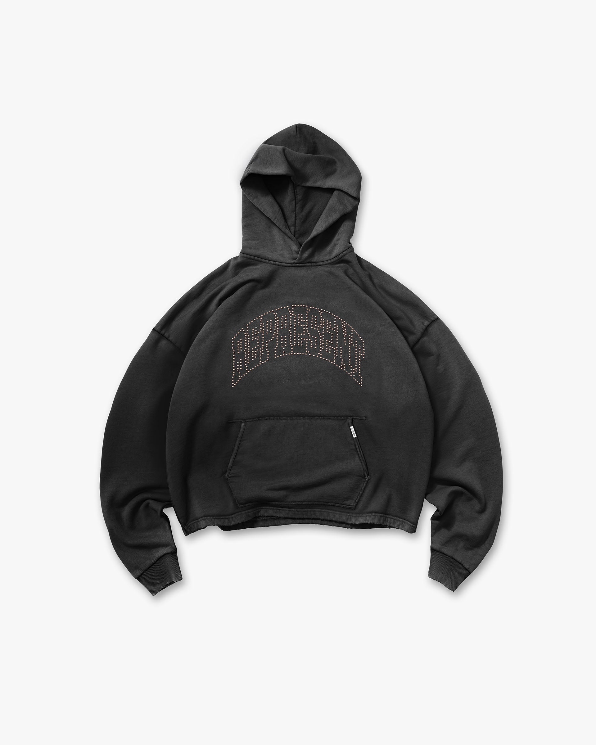 Represent Embellished Hoodie Stained Black