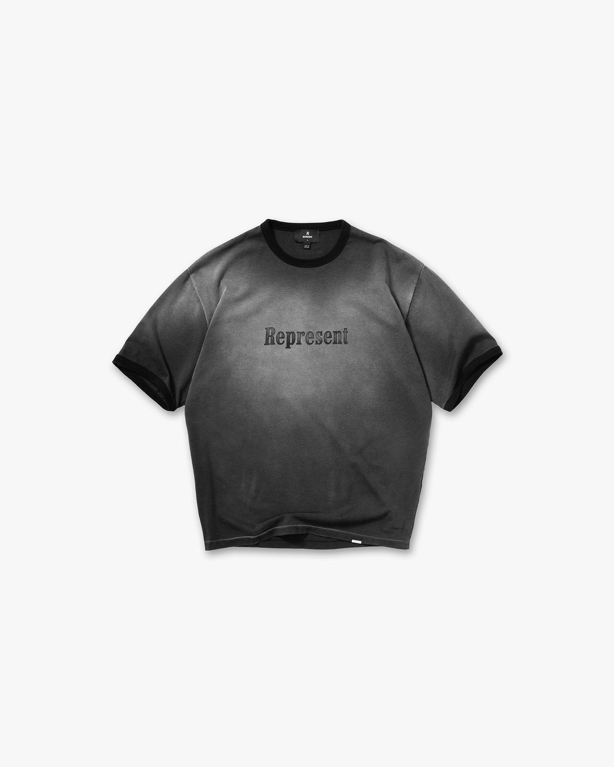 Represent Ringer T-Shirt Stained Black