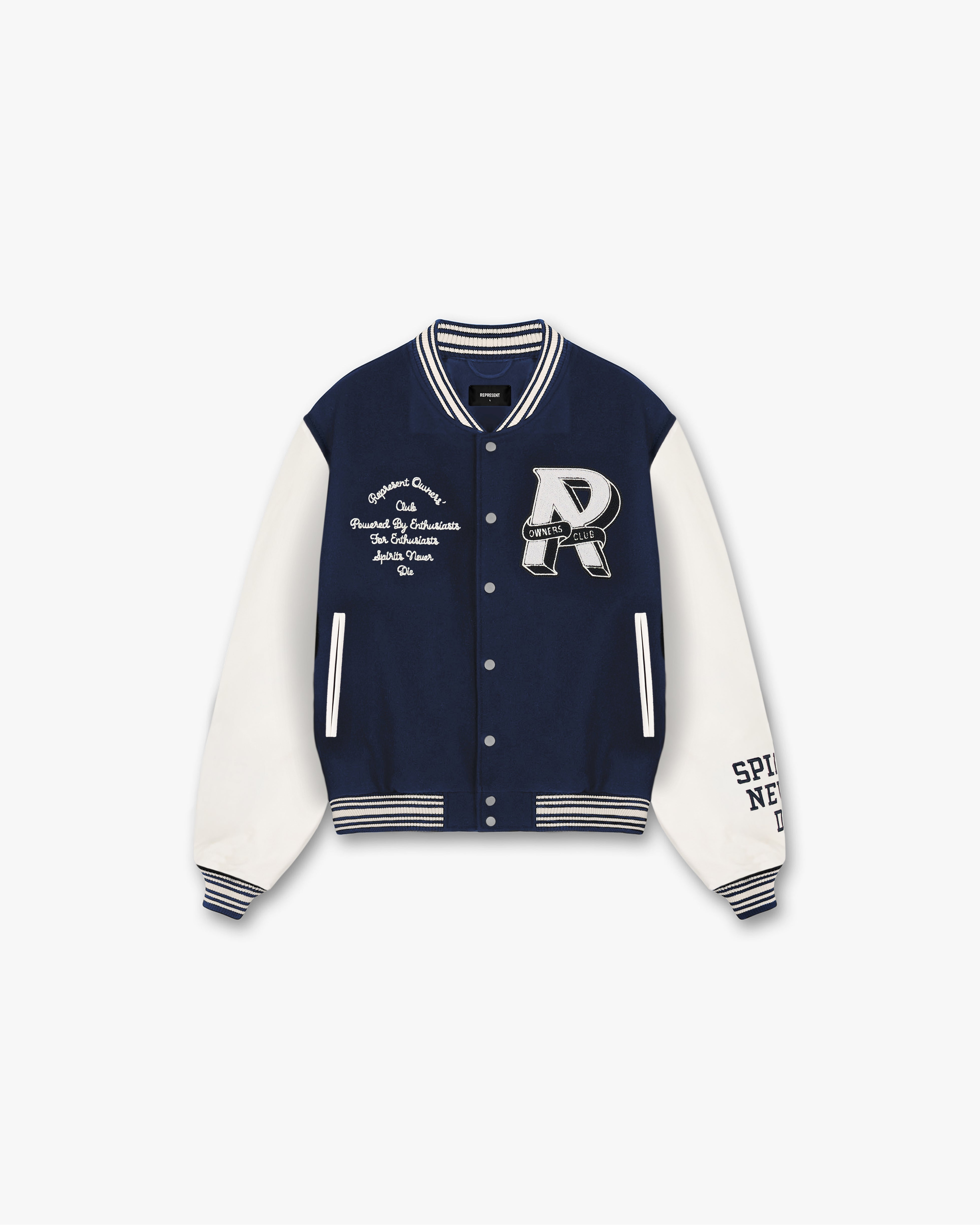Represent Owners Club Varsity Jacket Black/White