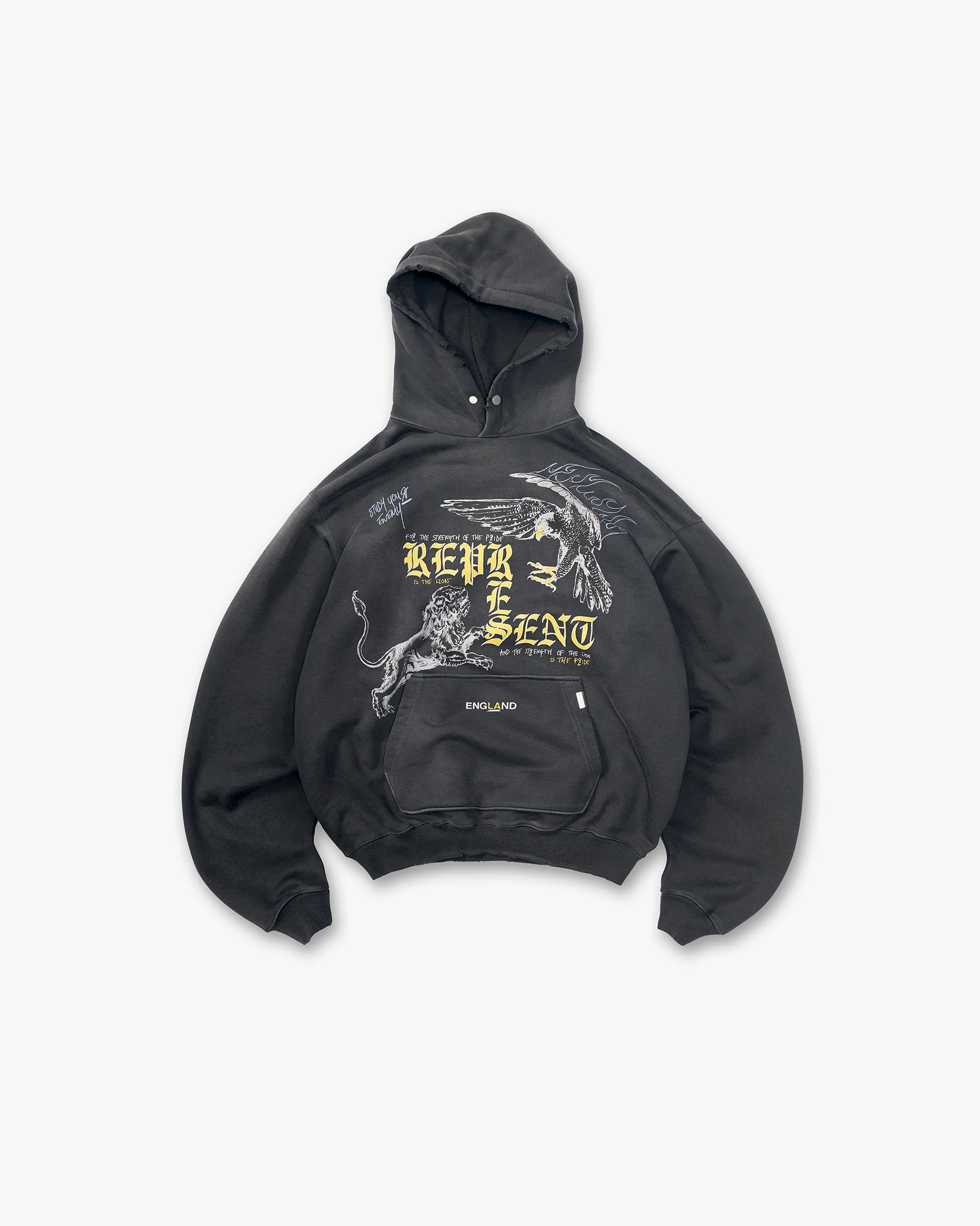 Represent Enemy Hoodie Washed Black